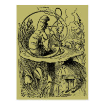 Vintage Hookah Smoking Caterpillar with Alice Post Cards