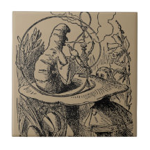 Vintage Hookah Smoking Caterpillar with Alice Ceramic Tile