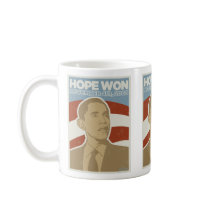 Vintage "Hope Won" Obama mugs