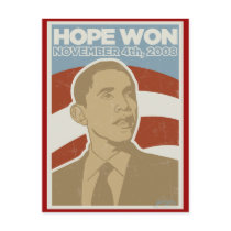 Vintage "Hope Won" Obama postcards