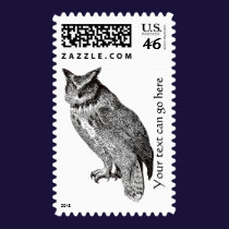 Vintage Horned Owl postage