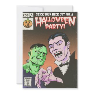 Vintage Horror Comic Halloween Party Invitation