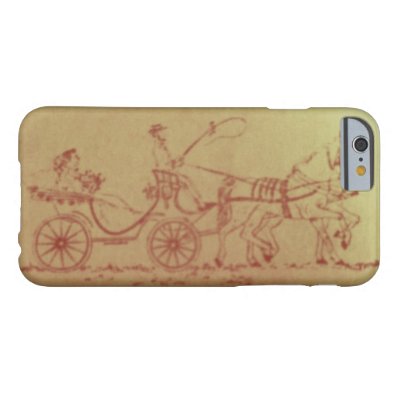 Vintage horse and carriage sepia drawing barely there iPhone 6 case