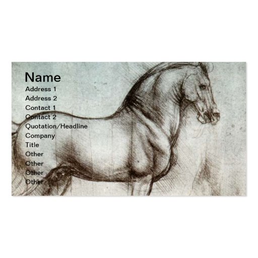 Vintage Horse Art Business Cards (front side)