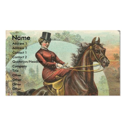 Vintage Horse Business Card (front side)