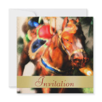 Vintage Horse Christmas Holiday Invitation