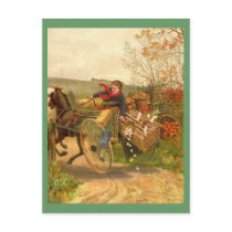 Vintage Horse Drawn Wagon Postcard
