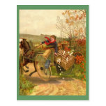 Vintage Horse Drawn Wagon Postcard