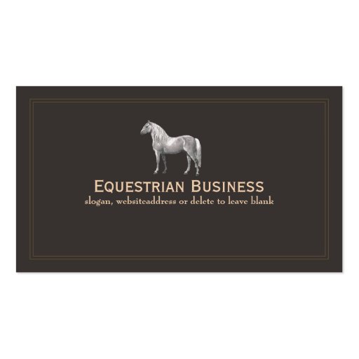 Vintage Horse Etching Business Card (front side)