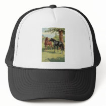 Vintage Horse Mare Stallion Equestrian Mesh Hat