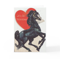 Vintage Horse Valentine Greeting Card