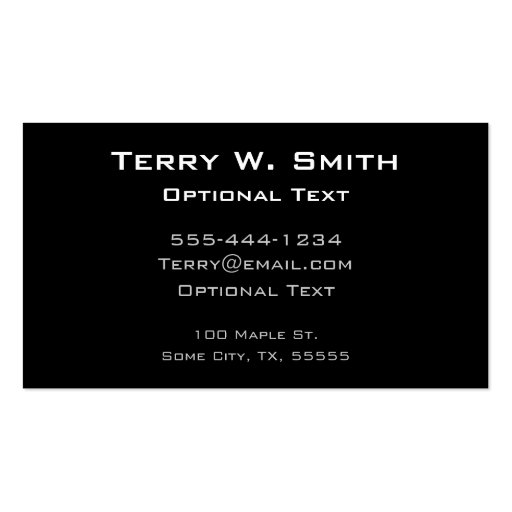 Vintage Horses Business Cards (back side)