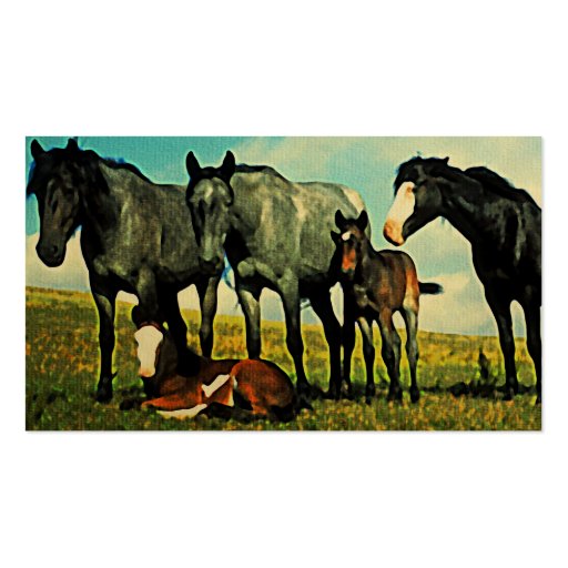 Vintage Horses Business Cards (front side)