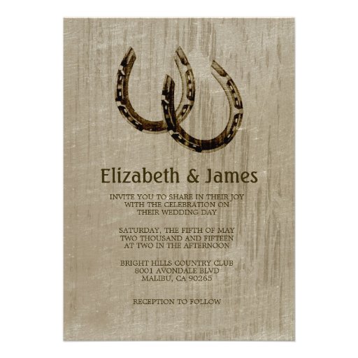 Vintage Horseshoes Wedding Invitations