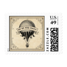  Vintage Hot Air Balloon Postage Stamp