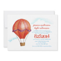Vintage Hot Air Balloon Wedding Invitation