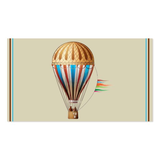 Vintage Hot Air Balloon Wedding Place Cards Business Cards (back side)