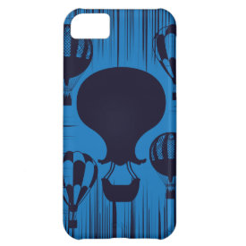 Vintage Hot Air Balloons Distressed Grunge Blue Cover For iPhone 5C