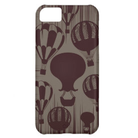 Vintage Hot Air Balloons Grunge Brown Maroon iPhone 5C Cover