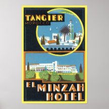 Vintage hotel del EL Minzah de Tánger, Marruecos Poster