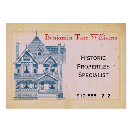Vintage House Real Estate Renovation Business Card (front side)