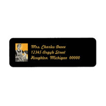 Vintage Housewife Vacuuming Return Address Label