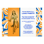 Vintage Hula Dancer Luau Personalized Announcements