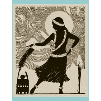 Vintage Hula Girl postcard