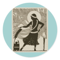 Vintage Hula Girl Stickers