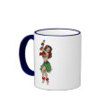 Vintage Hula Hawaiian Girl Tattoo Art mugs