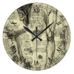 Vintage Human Anatomy Larynx Leg Leonardo da Vinci Wall Clocks