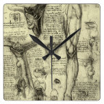 Vintage Human Anatomy Larynx Leg Leonardo da Vinci Wall Clock