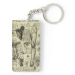 Vintage Human Anatomy Larynx Leg Leonardo da Vinci Acrylic Keychains