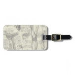 Vintage Human Anatomy Larynx Leg Leonardo da Vinci Bag Tag
