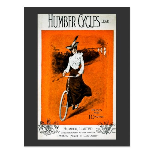 Vintage Humber Bike Advertisement Postcard