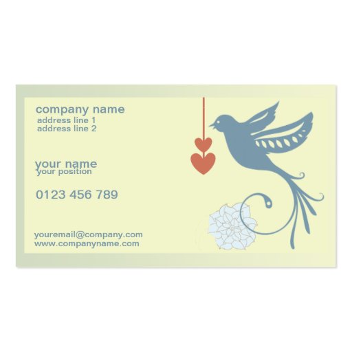 vintage hummingbird business card (back side)