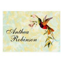 Vintage Hummingbird Profile Business Cards
