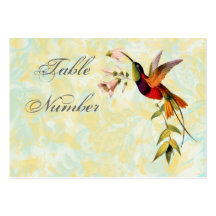 Vintage Hummingbird Table Number Cards Business Card