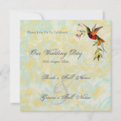 Vintage Hummingbird Wedding Invitations