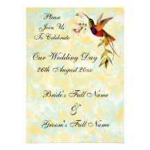 Vintage Hummingbird Wedding Invitations