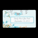 Vintage Hummingbirds Aqua & Coral Labels