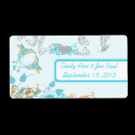 Vintage Hummingbirds Bright Aqua & Coral Labels