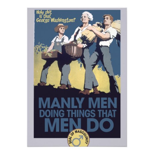 Vintage Humor Manly MEN Custom Invitations