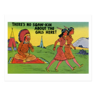 american humor native sqaw kin gals postcard vintage cards funny