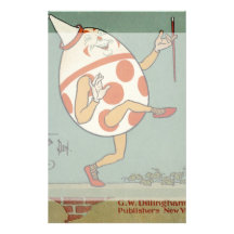 Vintage Humpty Dumpty on the Wall Dancing Stationery Paper