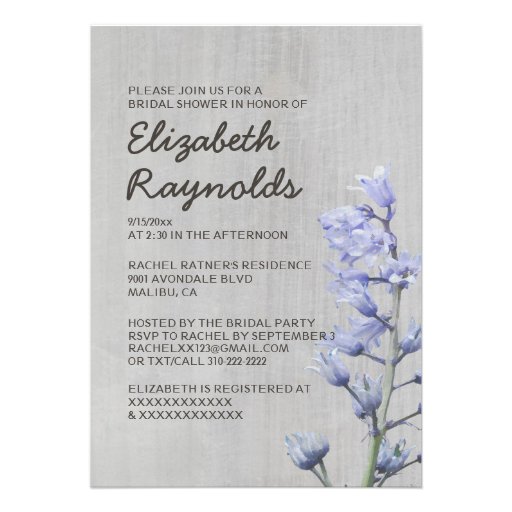 Vintage Hyacinth Bridal Shower Invitations