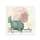 Vintage Hydrangea 90th Birthday Party Paper Napkin