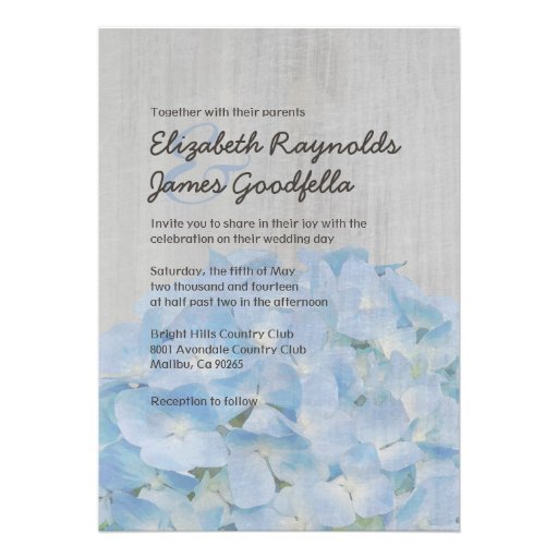 Vintage Hydrangea Wedding Invitations
