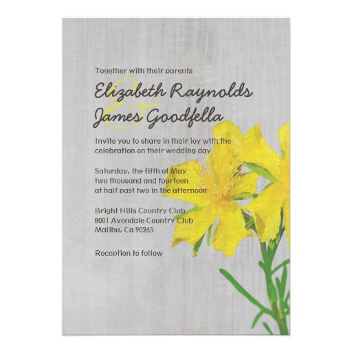 Vintage Hypericum Wedding Invitations