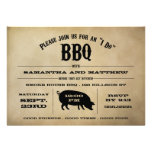 Vintage "I Do" BBQ Rehearsal Dinner Invite